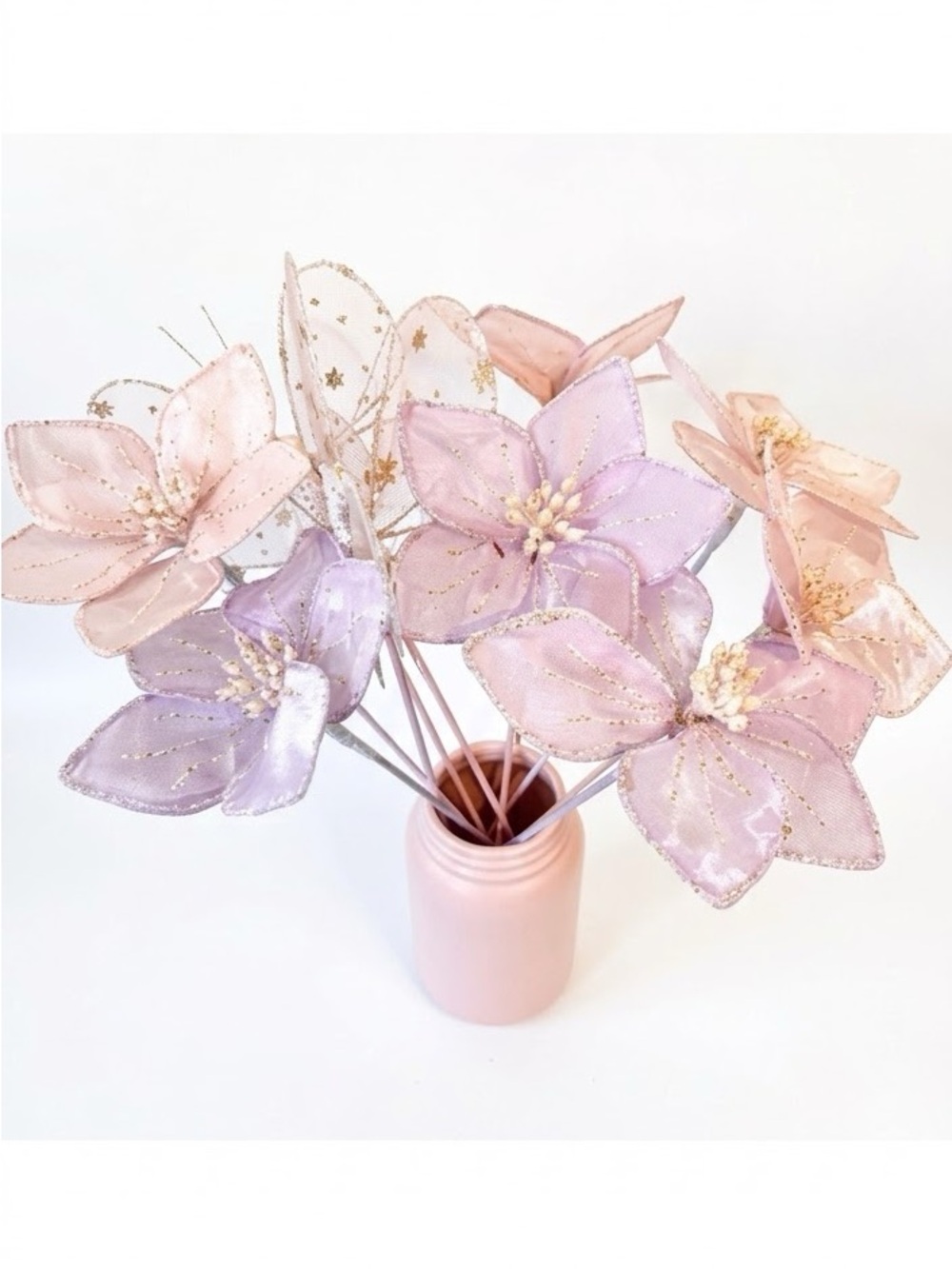 Delicate Pastel Floral Stem Arrangement - Pink & Lavender